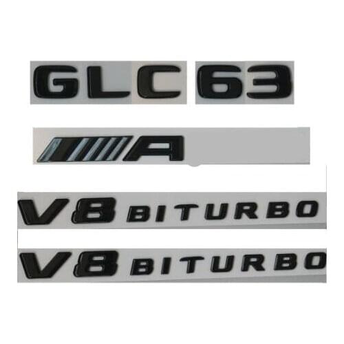 Gloss Black Letters GLC63 FOR AMG V8 BITURBO Emblems Badges for Mercedes X253