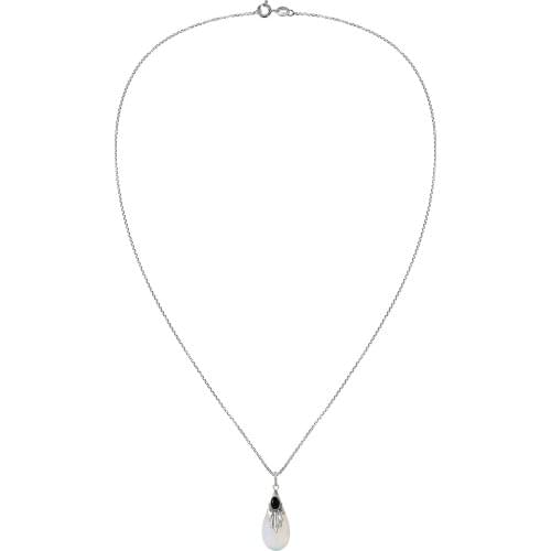 Hot selling new white Moonstone Pendant womens tears drop pear Necklace Silver Jewelry