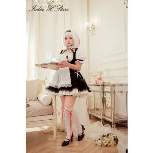 Irelia H Store Custom made/size Azur Lane Cosplay HMS Sirius Cosplay Maid Dress Full Set Cosplay Costume Halloween Costumes