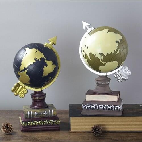 Resin Globe Model Office Living Room Bedroom Furnishings Tabletop Ornaments Home Bar Cabinet Cafe Decor Crafts