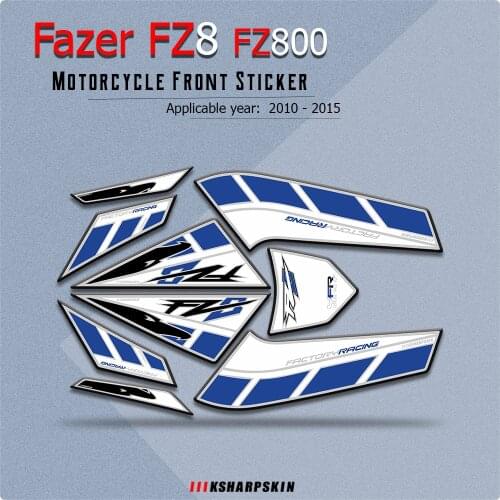 MOTO 3D Gel Stickers Motorcycle Front Fairing Decorative Decal For Yamaha Fazer FZ8 FZ800 2010-2015 fz 8 Protector Number Board
