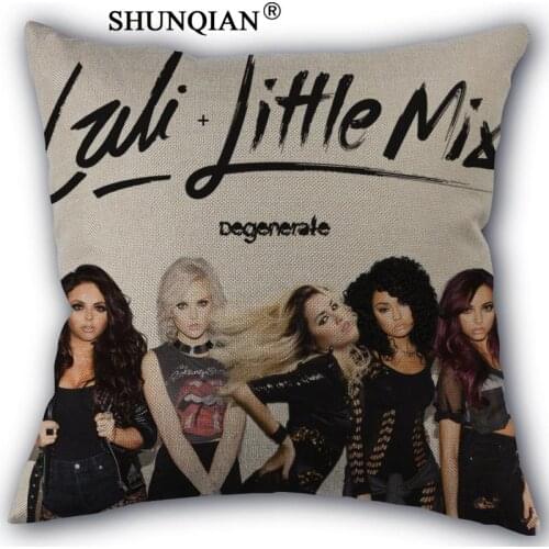 Little Mix Pillowcase Custom Cotton Linen Square Decorative Pillow Cases Cover Zippered 45x45cm one side