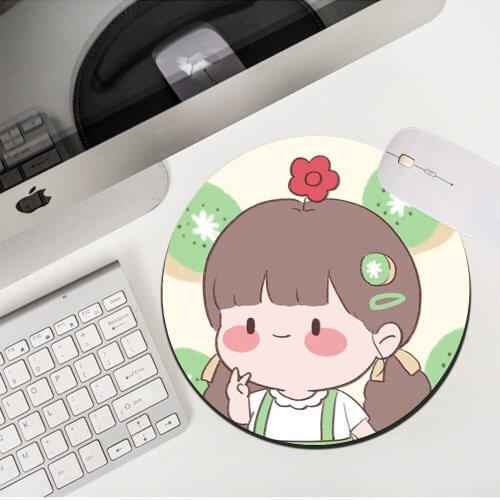 Drop Shipping Anime Girl Kawaii Lovely 20X20/22X22CM Mousepad Carpets Small Office Non-slip TableMat Placemat Rugs LOL Mouse Pad