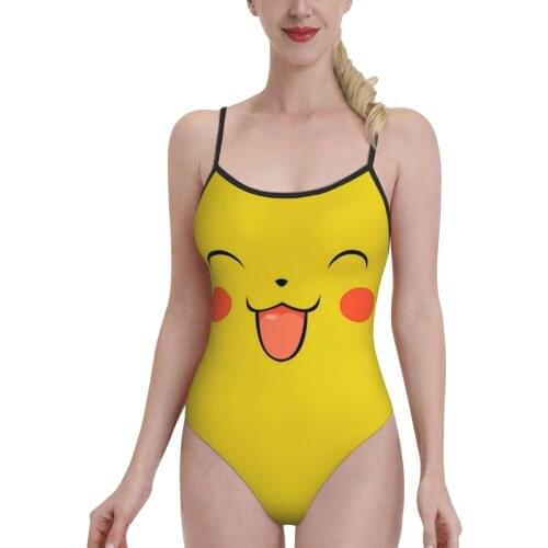 Women 2021 sexy Bikinis Yellow Cat Women Swimsuit One-Piece womens top Japanese Anime Chibi Women Beach wear