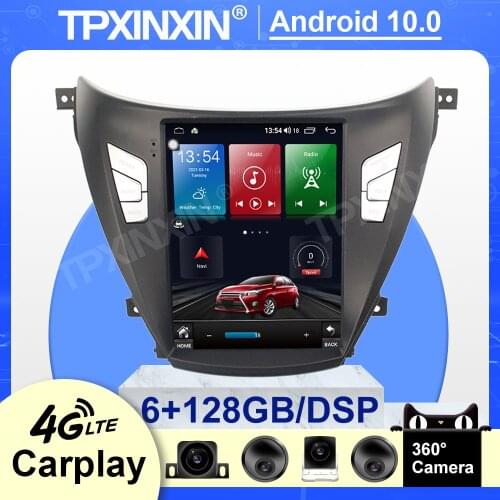 Tesla IPS Touch Screen For Hyundai Elantra 2012 2013 2014 2015 Android 10.0 Car Radio Multimedia Video DVD Player Navigation GPS