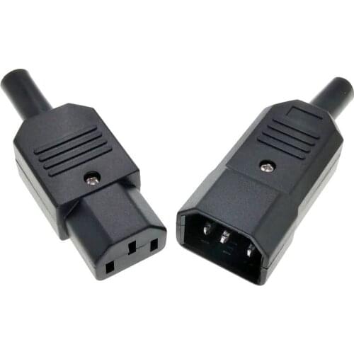 IEC C14 Male Plug, C13 Female Receptacle Rewireable PDU PSU Connector AC100~250V 10A