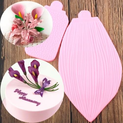 Calla Lily Tulip Leaf Vein Silicone Molds Flower Petal Fondant Mould Cake Decorating Tools Clay Candy Chocolate Moulds