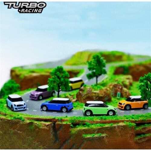 Turbo Racing Mini RC Car Without Transmitter 1/76 2.4G Fully Proportional LED Light Vehicles Model Kids Toys Machine
