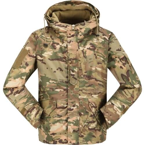 Military Fleece Camouflage Tactical Mens Clothing Polar Warm Multicam Army Men Coat Outwear Hoodie M65 Field Coat with Liner