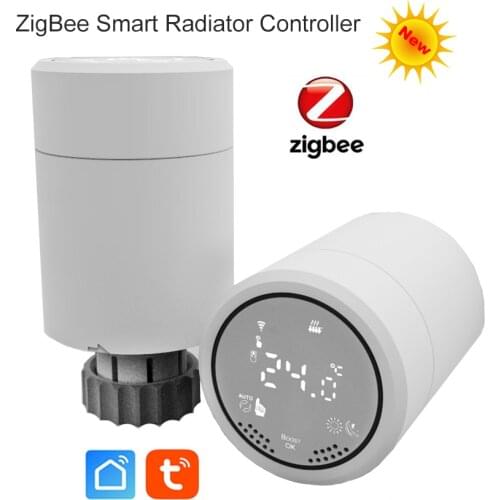 Tuya ZigBee3.0 Smart Radiator Actuator Programmable Thermostatic Radiator Valve TRV Temperature Controller ZigBee2MQTT Alexa