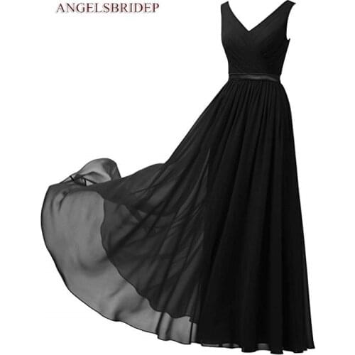 Sexy V-Neck Long Evening Gowns Prom Dresses Formal Empire Waist Floor-Length Robes De Soiree Party Gowns Hot Sale