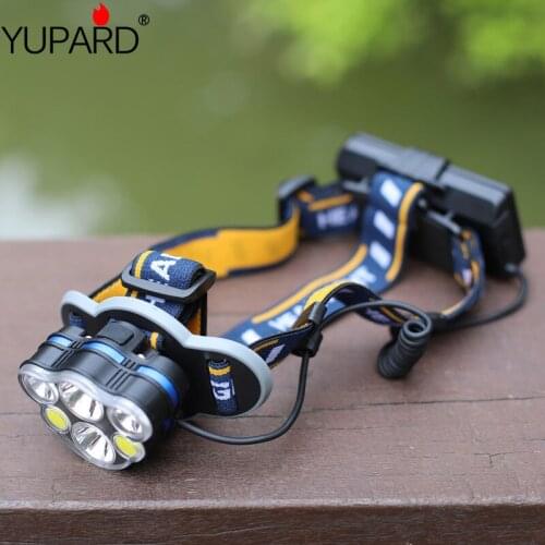 YUPARD T6 +COB LED Portable outdoor lighting USB Rechargeable Headlight fishing lamp Camping Torch Light