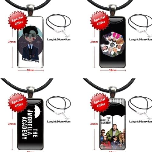 For Women Jewellery New Tv The Umbrella Academy Necklace Fashion Long Chain With Rectangle Necklace Jewelry Funny