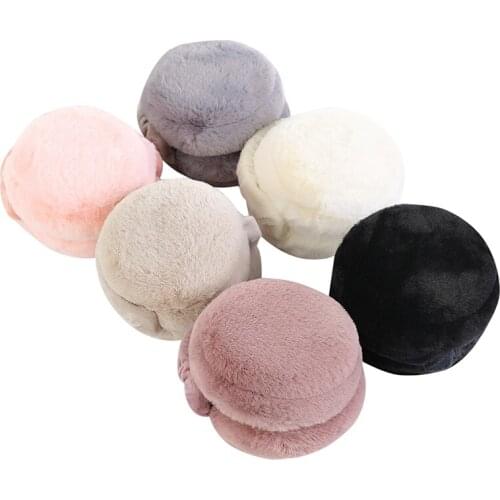 New folding ladies warm earmuffs Portable with men and women solid color winter cold anti-freeze plush earmuffs