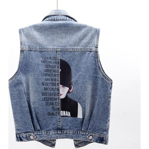 2021 Short Denim Sleeveless Vest Coat Women Spring Autumn Woman Jean Weste Korean Blue Plus Size Fashion Frayed Coletes Feminino