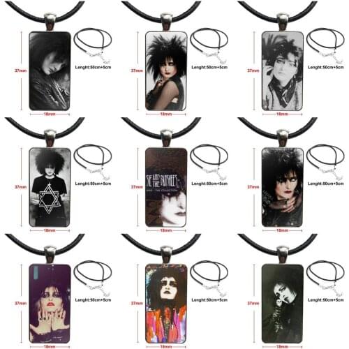 For Women Wedding Gift Siouxsie Sioux The Banshees Protective Design Fashion Vintage Glass Women Rectangle Necklace Pendants