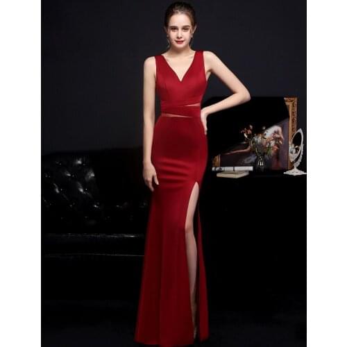 Partysix summer dress 2021 Red Simple Long Evening Dress One Shoulder Elegant Women Wedding Party Dress