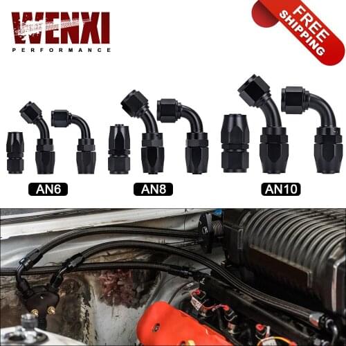 1 Pieces AN4 AN6 AN8 AN10 Straight 45 90 180 Degree Oil Fuel Swivel Hose End Fitting Oil Hose End Adaptor Kit Factory Supply