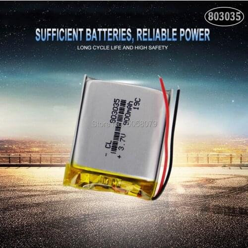 1pcs Polymer Lithium battery 900 mah 3.7 V 803035 smart home MP3 speakers Li-ion battery for dvr,GPS,mp3,mp4,mp5 power bank