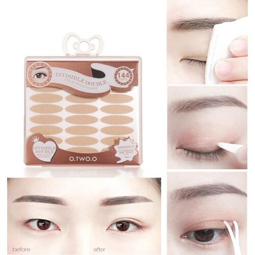 144 Pairs S/L Make Up Eyelid Sticker Double Eyelid Tape Invisible Fiber Strip Natural Makeup Eyelid Sticker Eyelid Tools