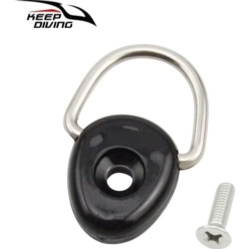 2 Pcs Kayak D Ring with screw Tie Down Loop & Stainless Steel Screws for Boat Deck Mount Fitting Fishing Rigging Gear Kit