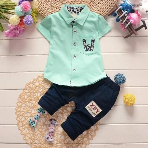2pcs Baby Boys Clothing Set Infant Summer Clothes For Boy Child Cotton Outfits Children Suit Kids Casual Tracksuit 4 years shirt