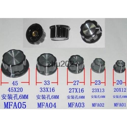 2pcs Adjustable Turn 6mm Shaft Insert Dia Potentiometer Rotary Knobs MF-A01/A02/A03/A04/A05