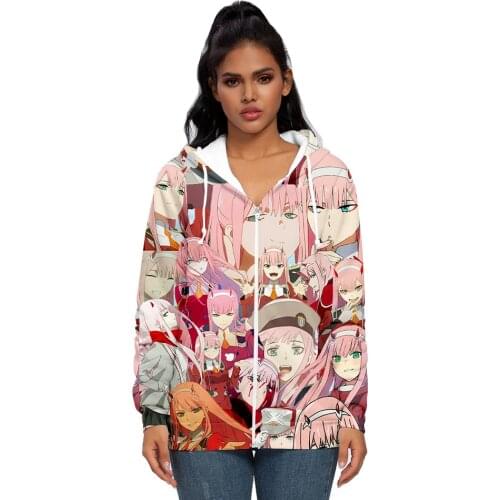 2020 DARLING In The FRANXX 3D Print Game Sweatshirt Jacket Advanced Tech Hoodie Women/man Autumn Winter Zipper Hoodies