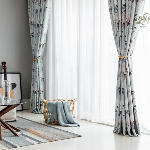 2021 New High-precision Blackout Printing Curtains Pastoral Style Simple Living Room Bedroom Curtains