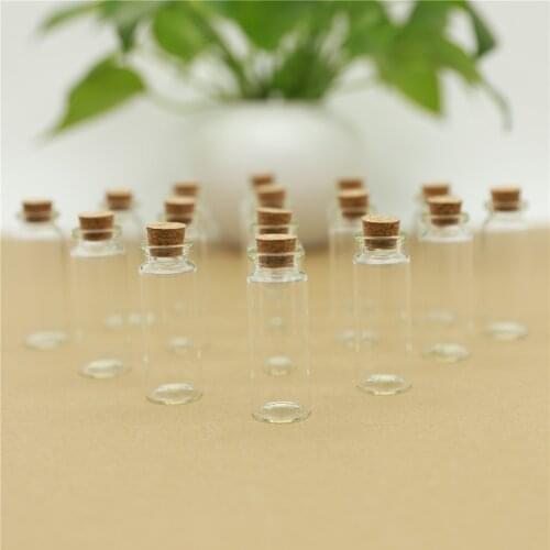 24pcs/Lot 12ml 22*60mm Corks Glass Bottles Stopper Crafts Tiny Storage&Jars Transparent Empty Glass Jar Mini vial Bottle