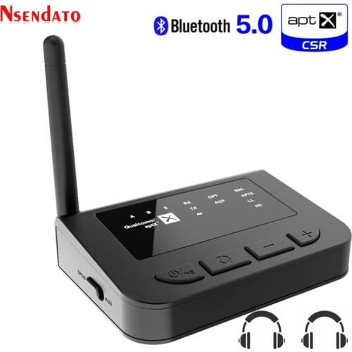 3.5mm HD Bluetooth 5.0 Audio transmitter receiver CSR8675 Wireless aptx audio Auto on Adapter for tv car aptX HD LL Low Latency
