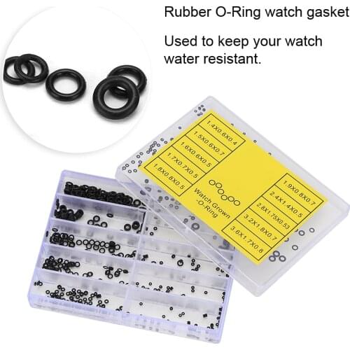 500Pcs/Box Rubber Washer Watch Crown Waterproof Watch Seals O Ring Watch Gasket Watch Repair Tool Accessory for Watchmakers