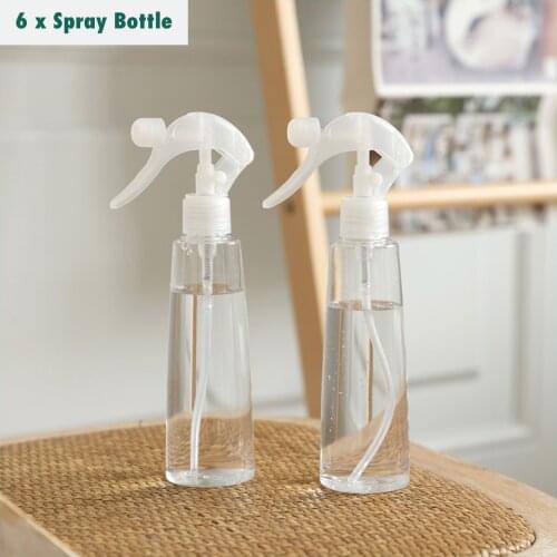 6pcs 200ml Empty Spray Bottle Multi-Purpose Clear Plastic Leak Proof Sprayer for Gardening Home Cleaning Disinfecting