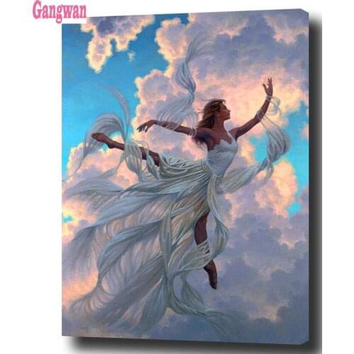 Beautiful Angel 5d DIY diamond embroidery Dance girl full square round 3d diamond painting mosaic cute fairy home Decoration art