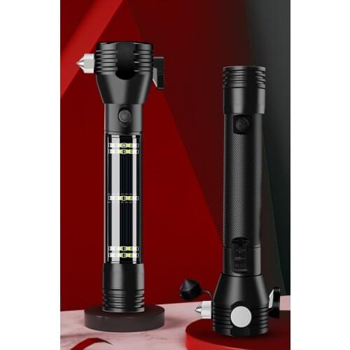 Car safety hammer, car multi-function flashlight, four-in-one car window breaker, escape hammer, emergency rescue tool