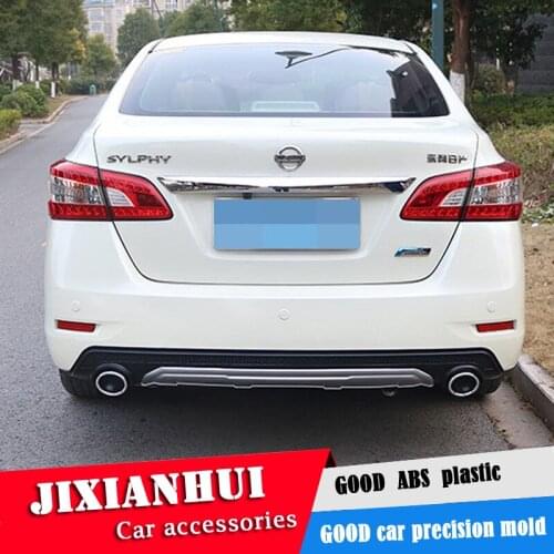 For Sentra Body kit spoiler 2012-2015 For Nissan Sentra ABS Rear lip rear spoiler front Bumper Diffuser Bumpers Protector