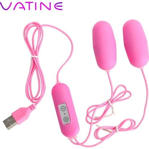 VATINE Dual Vibrator Egg 12 Frequency Clitoris Stimulator Bullet Shop USB Sex Toys for Woman Female Masturbation Adult Products