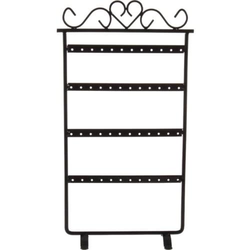 Hot 48 Hole Earrings Ear Studs Display Rack Metal Jewelry Holder Stand Organizer Showcase Pink 295x160mm For Retail Environment