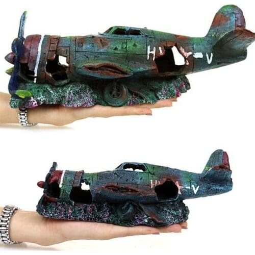 Resin Craft Fish Tank Artificial Plane Ornament Aquarium Landscape Rockery Stone Fish Tank Landscaping Aquarium Decoration