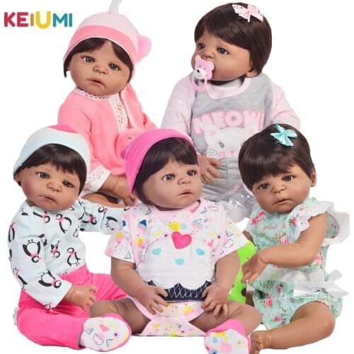 KEIUMI 23 Inch Reborn Alive Girl Doll 57 cm Full Body Vinyl Lifelike Baby Doll Toy For Sale Kids Christmas Gift Playmate