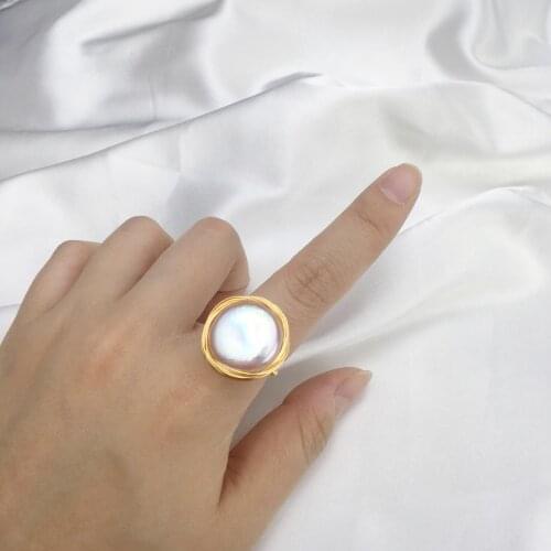 Beautiful Design FREE SIZE ADJUSTABLE Freshwater Pearl Ring Finger Ring Jewelry Nice Party Wedding Gift Present 10pcs/lot
