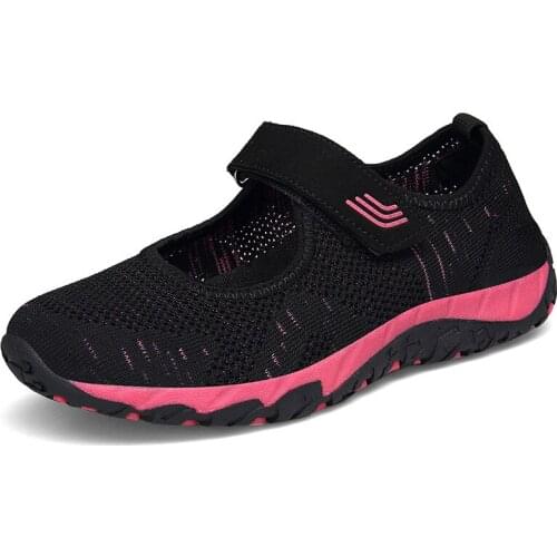 Fashion Sports Shoes Women Outdoor Trekking Walking Flats Shoes Summer Ladies Breathable Mesh Shoes Female Casual Sneakers QJ