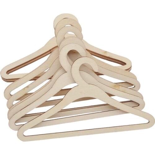 Lot 10 pcs Wooden hangers Coats Jackets For Dolls (15 cm # 1)