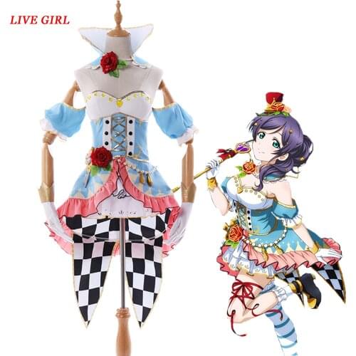 Lovelive Cosplay Costume Nozomi Tojo Cosplay Outfit Party Dresses Socks Gloves Set Halloween Carnival Cosplay Costume Customized