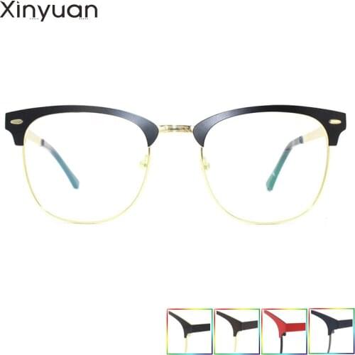 M006 Retro Metal Glasses Frame Women Men Clear Lens Eyeglasses Frames with Pin Decoration Myopia Optical Spectacles Eyewear
