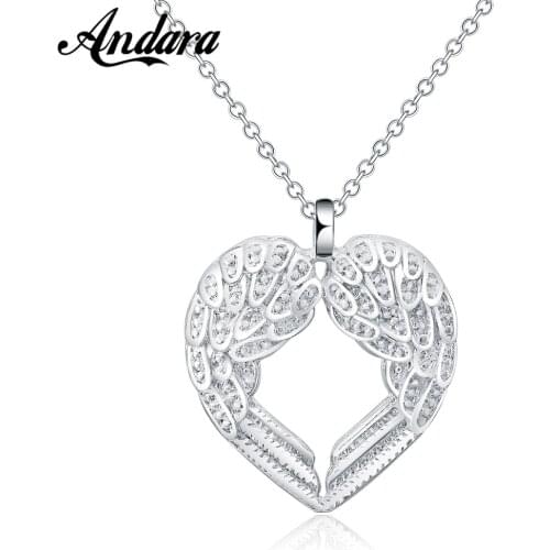 New Style 925 Silver Necklace Angel Heart Pendant Necklace Men And Women Jewelry Gifts