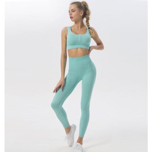 Yoga Wear Quick-drying Yoga Bra Trousers Suit Sports Running Seamless Fitness Vest Suit for Women Womens Clothing 2021 Gym Sets