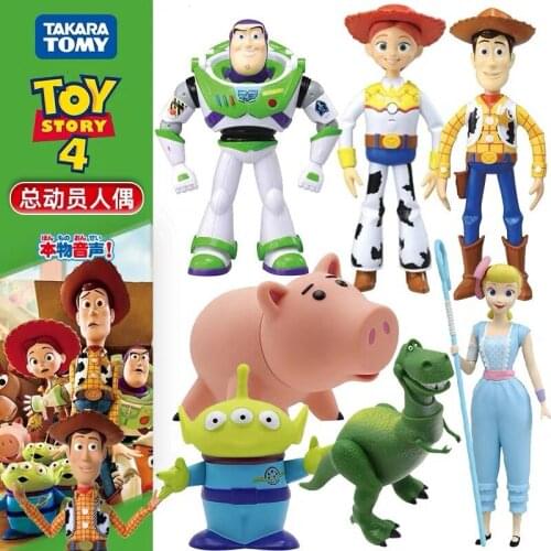Original TAKARA TOMY Toy Story 4 Interactive Sounding Doll Figurine Buzz Lightyear Model Action Figures Toys Birthday Gifts