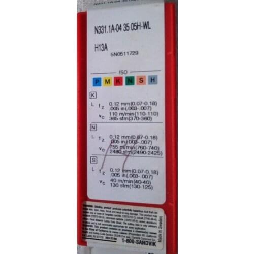 ORIGINAL 10PCS CARBIDE INSERT N331.1A-043505H-WLH13A