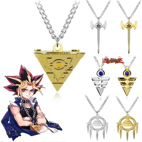 Anime Yu-Gi-Oh Millenium Puzzle Necklace 3D Yugioh Pendant Necklace Long Chain Cosplay Jewelry Collar